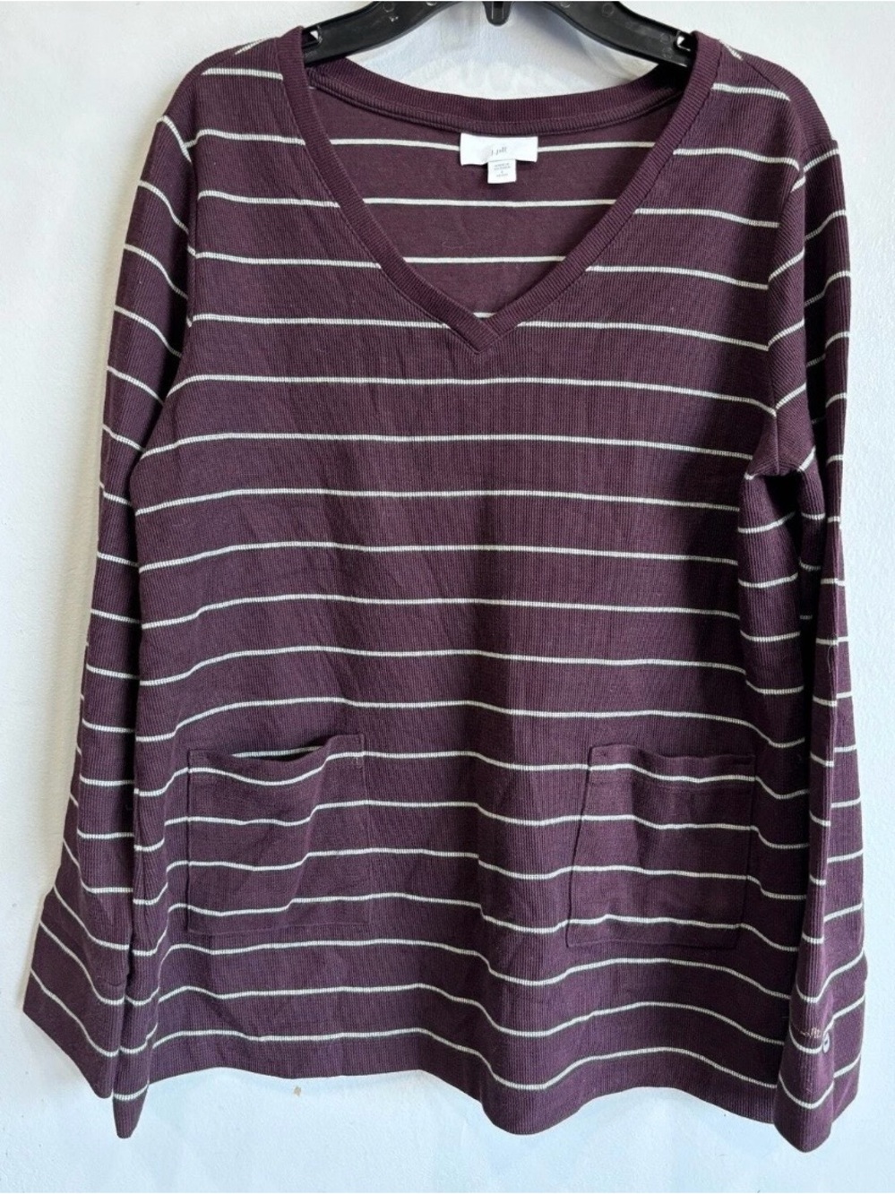 J. Jill Tunic Top Striped With Pockets Women’s  Long Sleeve Size XS